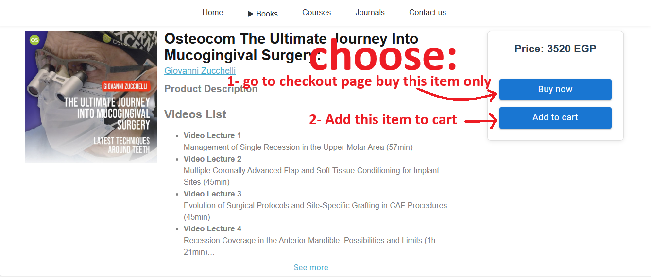 Screenshot of Buy Now and Add to Cart buttons